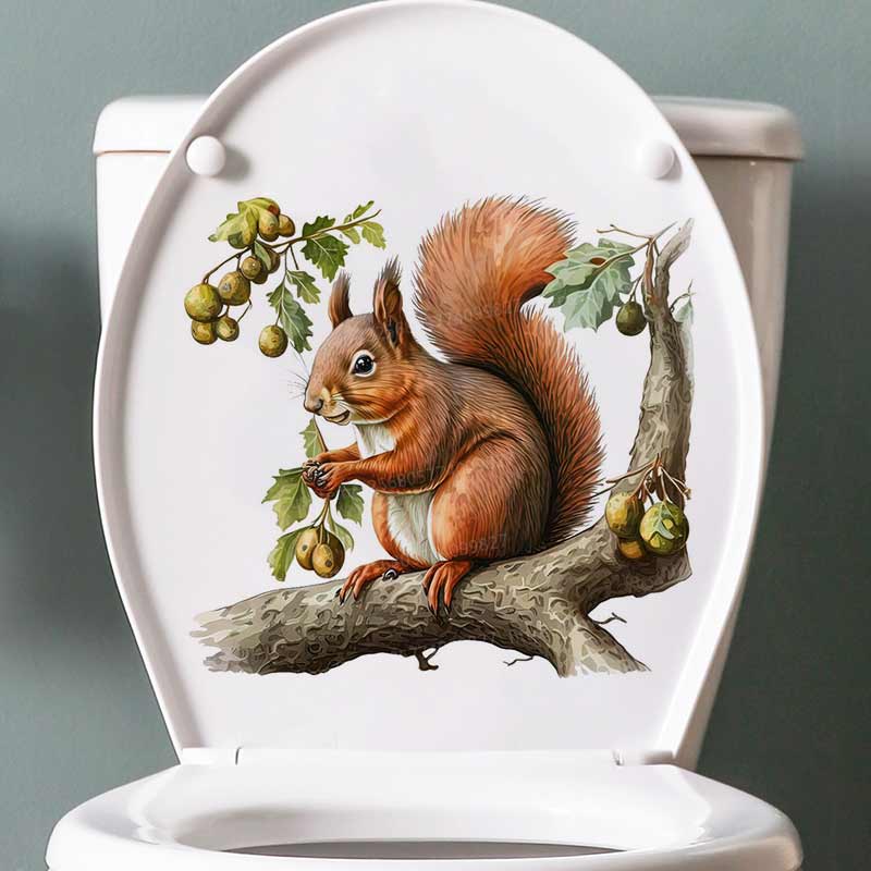 Pvc Panel Background - Cute Squirrel Wall Stickers Bedroom Kids