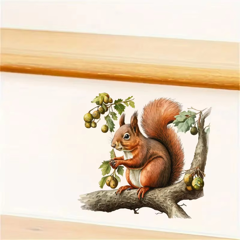 Cute Squirrel Wall Stickers Be - Pvc Panel Background recension och pris