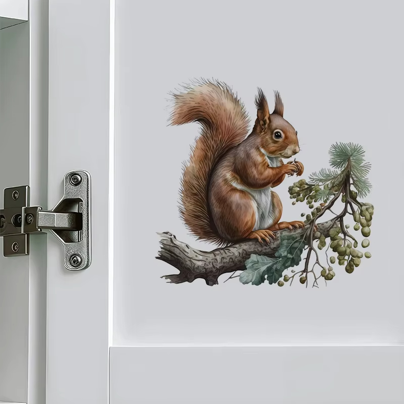 Cute Squirrel Wall Stickers Be - Pvc Panel Background recension och pris
